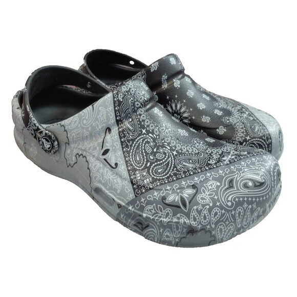 Crocs Bistro Graphic Bandana Clogs Men’s Size 11 Black/Gray main image 7